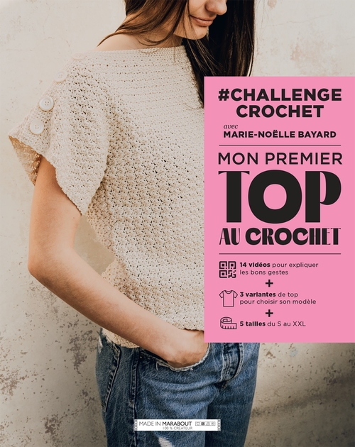 Couverture ebook de #Challenge - Mon premier top au crochet, de Marie-Noëlle Bayard