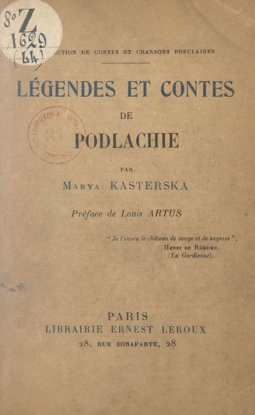 Couverture ebook de Légendes et contes de Podlachie, de Marya Kasterska