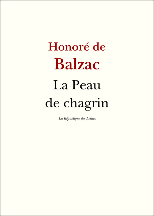ebook cover of La Peau de chagrin, by Honoré de Balzac