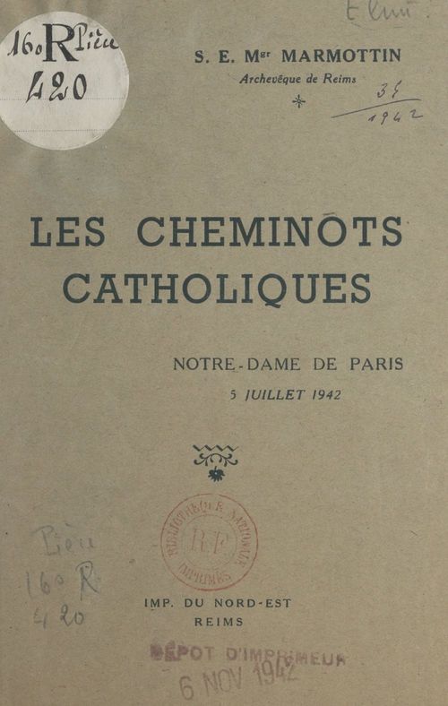 ebook cover of Les cheminots catholiques, by Louis Marmottin