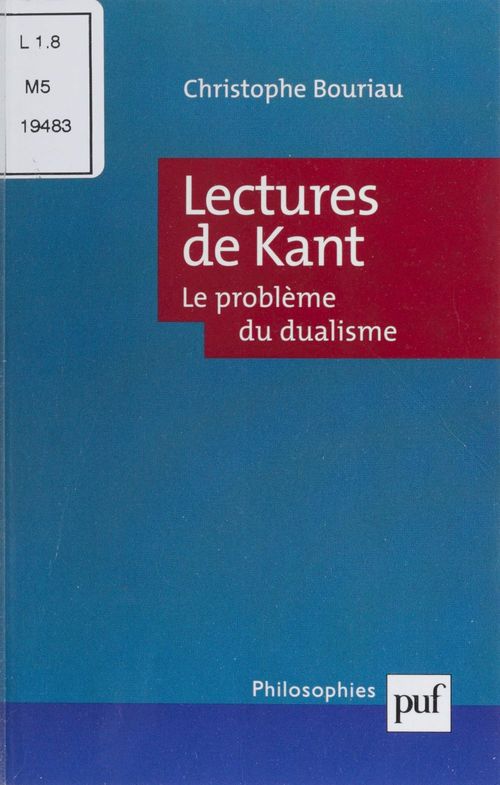 Couverture ebook de Lectures de Kant, de Christophe Bouriau