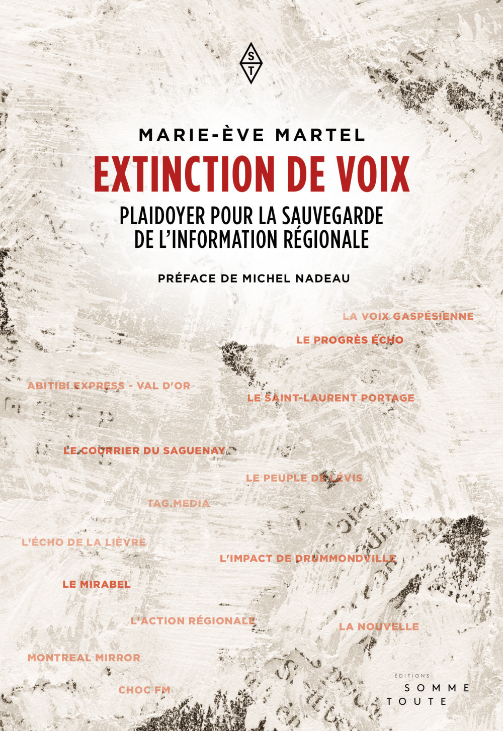 ebook cover of Extinction de voix, by Marie-Eve Martel
