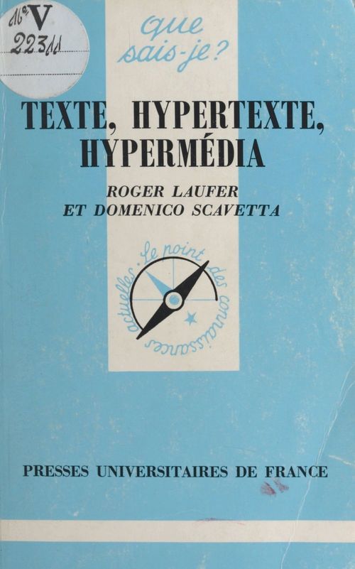 ebook cover of Texte, hypertexte, hypermédia, by Roger Laufer, Domenico Scavetta