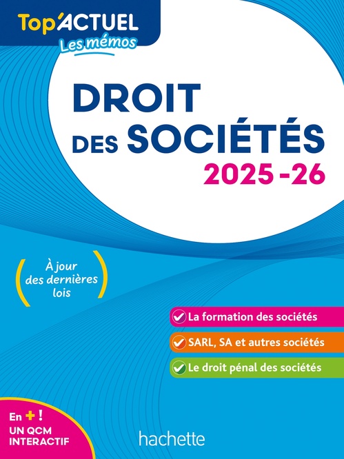 Couverture ebook de Top'Actuel Droit des sociétés 2025-2026, de Elise Grosjean-Leccia, Christiane Lamassa, Marie-Claude Rialland