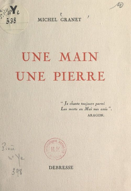 Couverture ebook de Une main, une pierre, de Michel Granet