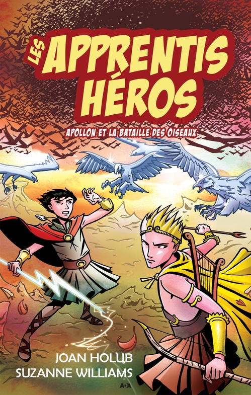 Couverture ebook de Apollon et la bataille des oiseaux, de Joan Holub, Suzanne Williams