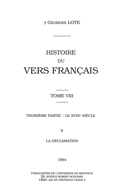 Couverture ebook de Histoire du vers français. Tome VIII, de Georges Lote