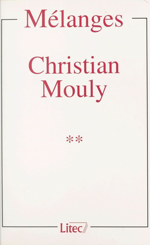 ebook cover of Mélanges Christian Mouly (2), by Collectif