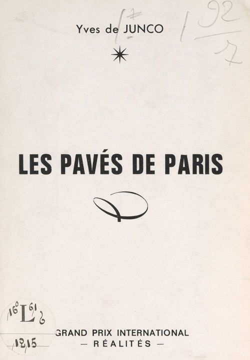 Couverture ebook de Les pavés de Paris, de Yves De Junco