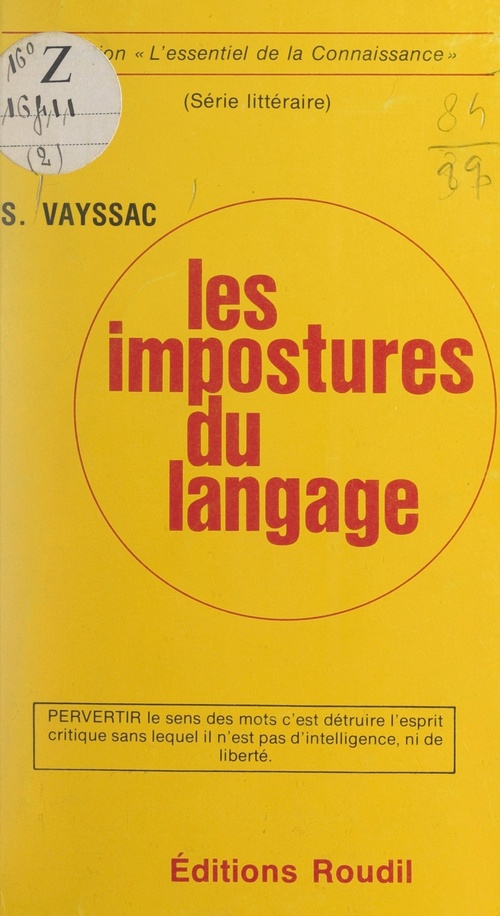 ebook cover of Les impostures du langage, by Suzanne Vayssac