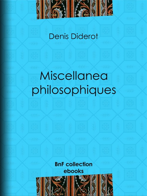 ebook cover of Miscellanea philosophiques, by Denis Diderot