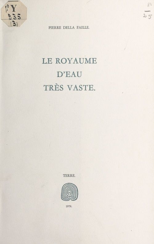 Couverture ebook de Le royaume d'eau très vaste, de Pierre Della Faille