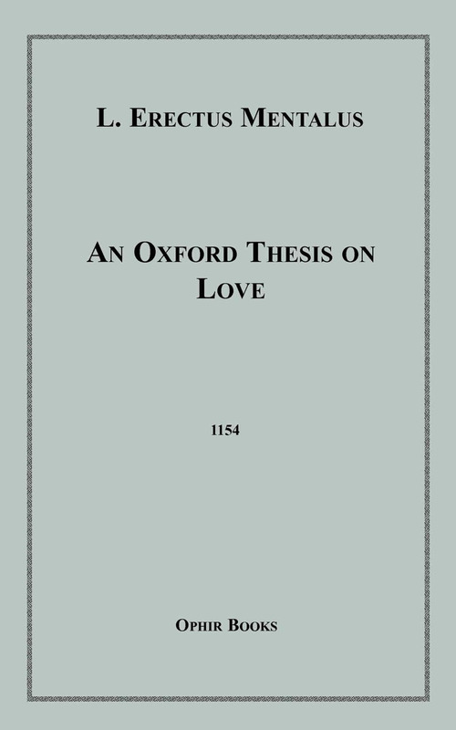 ebook cover of An Oxford Thesis on Love, by L. Erectus Mentalus
