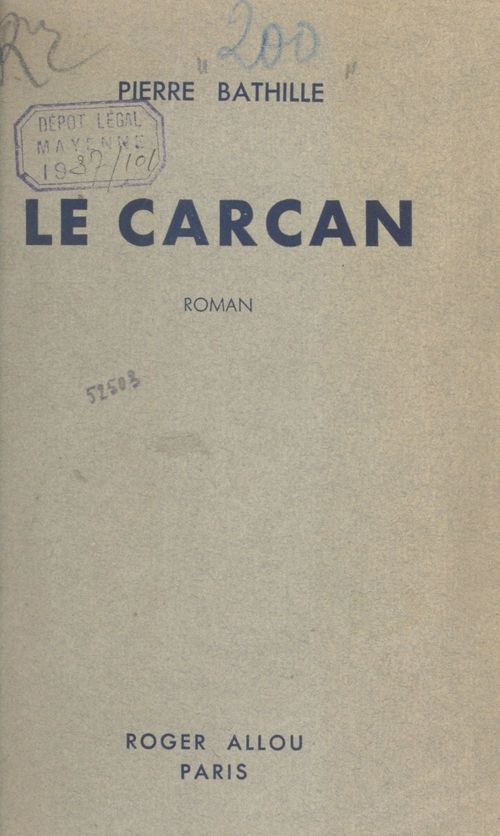 Couverture ebook de Le carcan, de Pierre Bathille