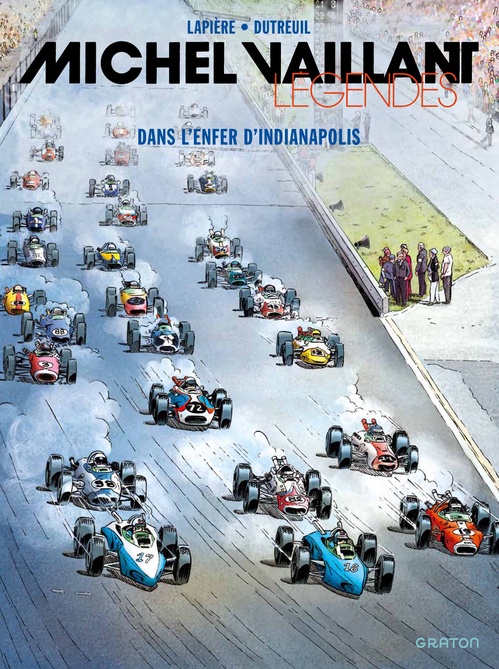 Couverture ebook de Michel Vaillant - Légendes - Tome 1 - Dans l´enfer d´Indianapolis, de Denis Lapière
