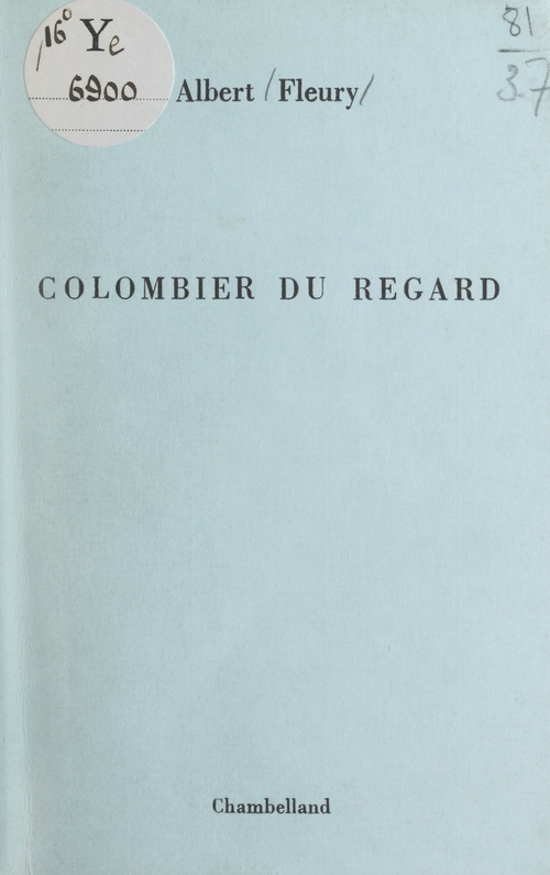 ebook cover of Colombier du regard, by Albert Fleury