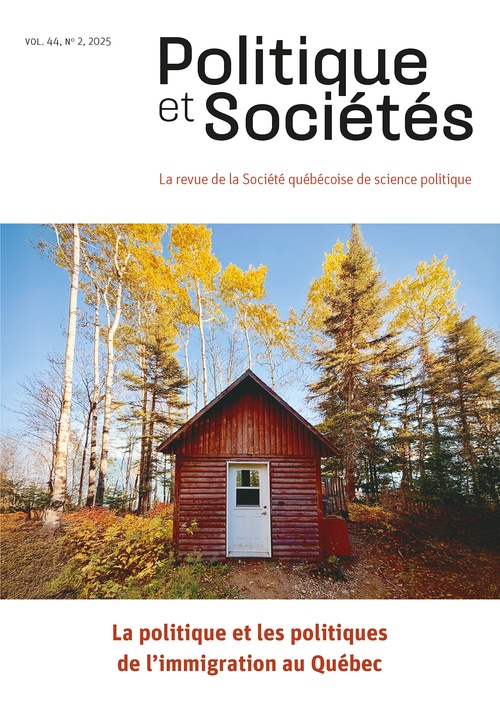 Couverture ebook de Politique et Sociétés. Vol. 44 No. 2,  2025, de Eric Belanger, Jean-Francois Godbout, Audrey Gagnon, Antoine Bilodeau, Jean-Pierre Corbeil, Mylene Coderre, Lara Gautier