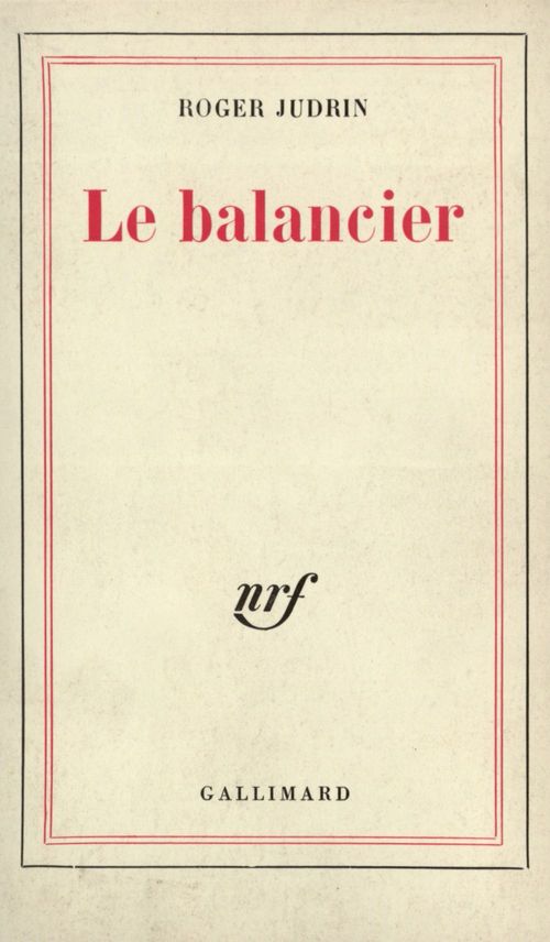 ebook cover of Le balancier, by Roger Judrin