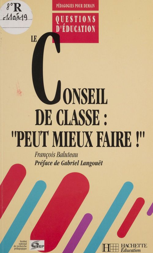 ebook cover of Le conseil de classe : peut mieux faire, by François Baluteau