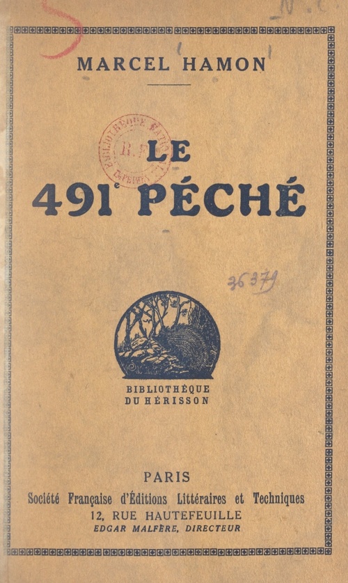 ebook cover of Un brelan de hantés (3). Le 491e péché, by Marcel Hamon