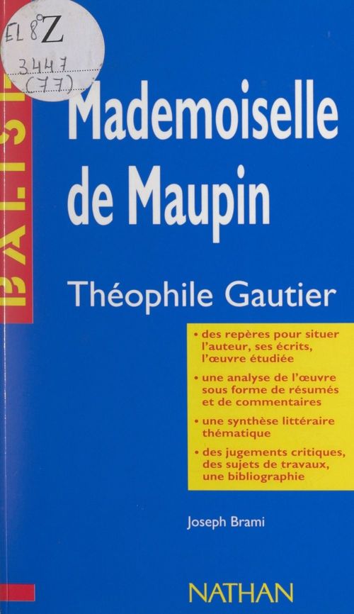Couverture ebook de Mademoiselle de Maupin, de Joseph Brami