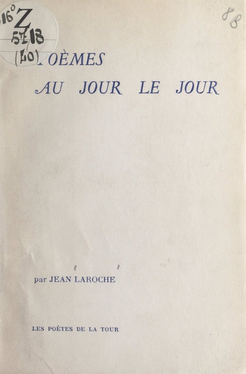 ebook cover of Poèmes au jour le jour, by Jean Laroche