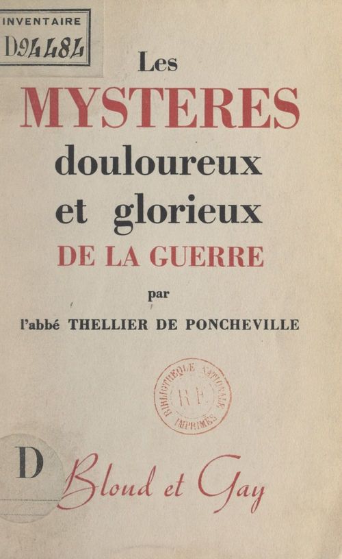 Couverture ebook de Les mystères douloureux et glorieux de la guerre, de Charles Thellier de Poncheville