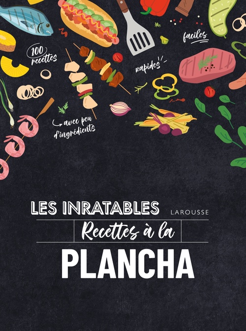 Couverture ebook de Recettes inratables à la plancha, de Collectif