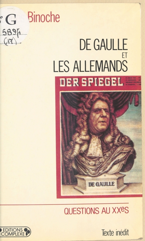 Couverture ebook de De Gaulle et les Allemands, de Bertrand Binoche