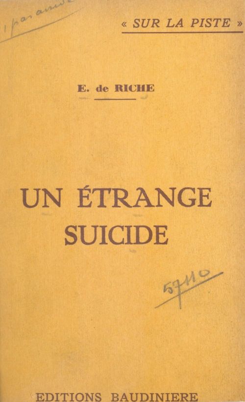 Couverture ebook de Un étrange suicide, de Edmond De Riche