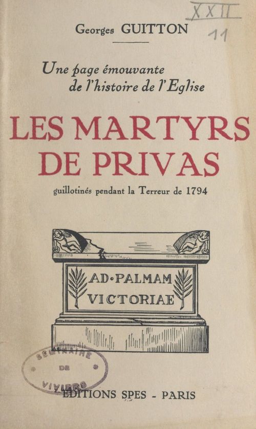 ebook cover of Une page émouvante de l'histoire de l'Église : les martyrs de Privas, by Georges Guitton