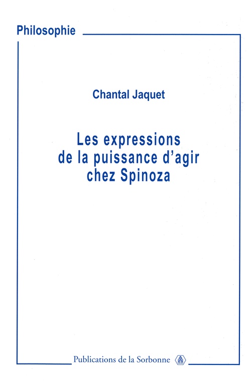 ebook cover of Les expressions de la puissance d´agir chez Spinoza, by Chantal Jaquet