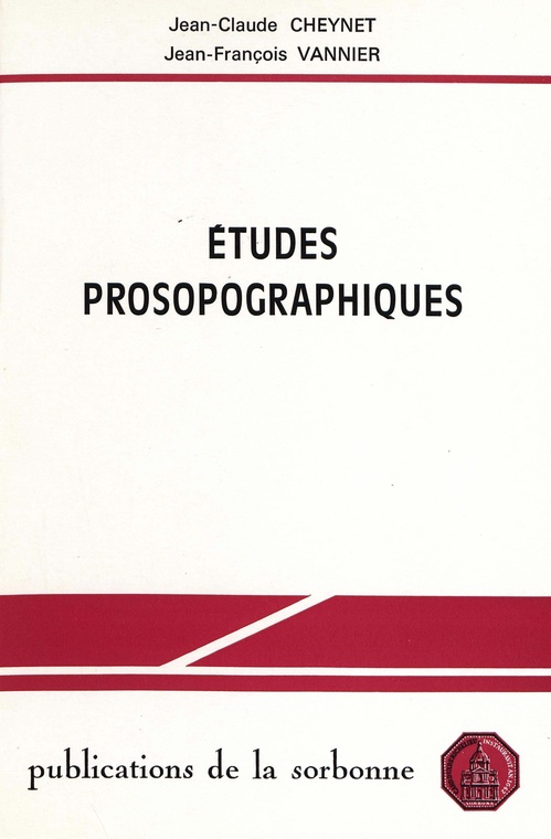 ebook cover of Études prosopographiques, by Jean-Claude Cheynet, Jean-françois Vannier