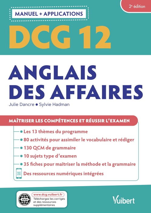 ebook cover of DCG 12 - Anglais des affaires : Manuel et Applications, by Julie Dancre, Sylvie Hadman