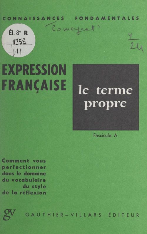 Couverture ebook de L'expression française, de Louis Promeyrat