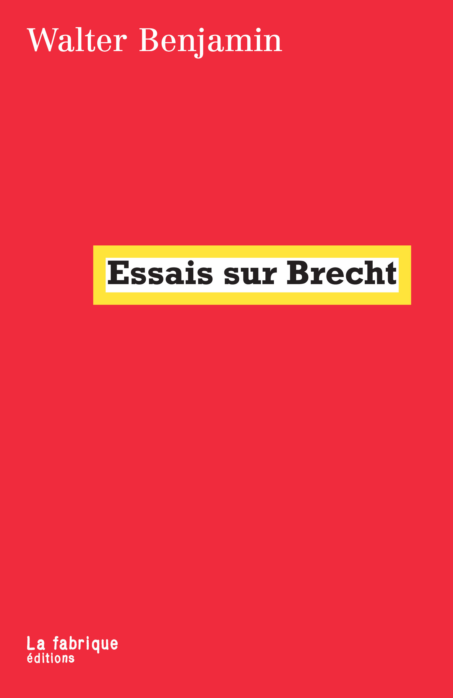 ebook cover of Essais sur Brecht, by Walter Benjamin