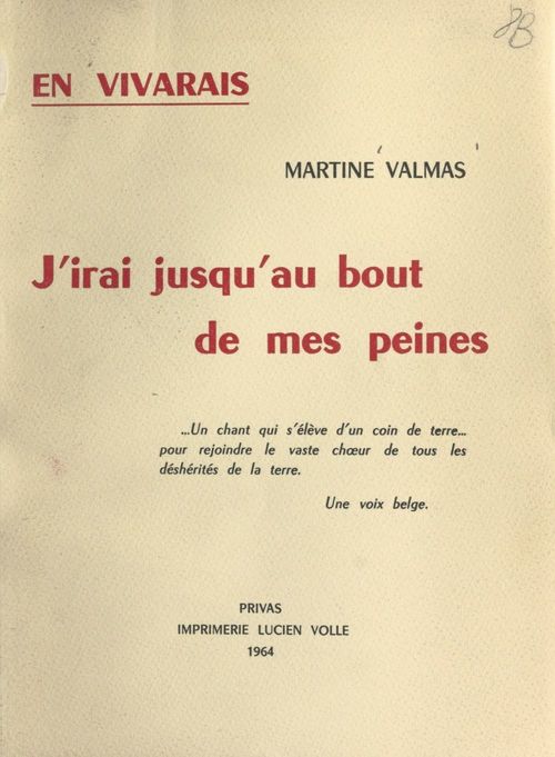 ebook cover of En Vivarais. J'irai jusqu'au bout de mes peines, by Martine Valmas
