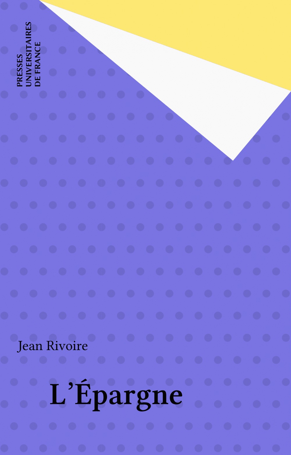 ebook cover of L'Épargne, by Jean Rivoire