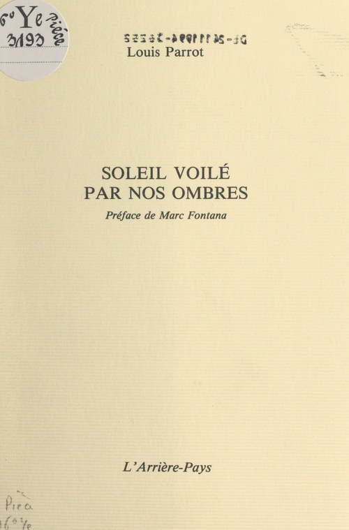 ebook cover of Soleil voilé par nos ombres, by Louis Parrot