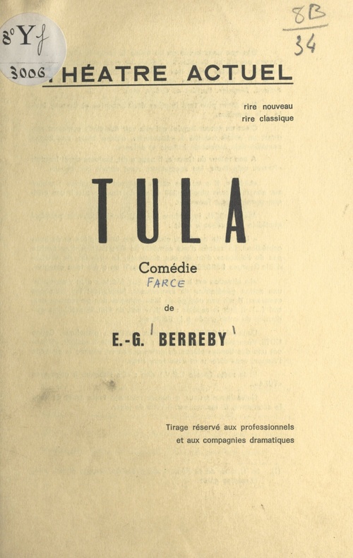 ebook cover of Tula, by Elie-georges Berreby