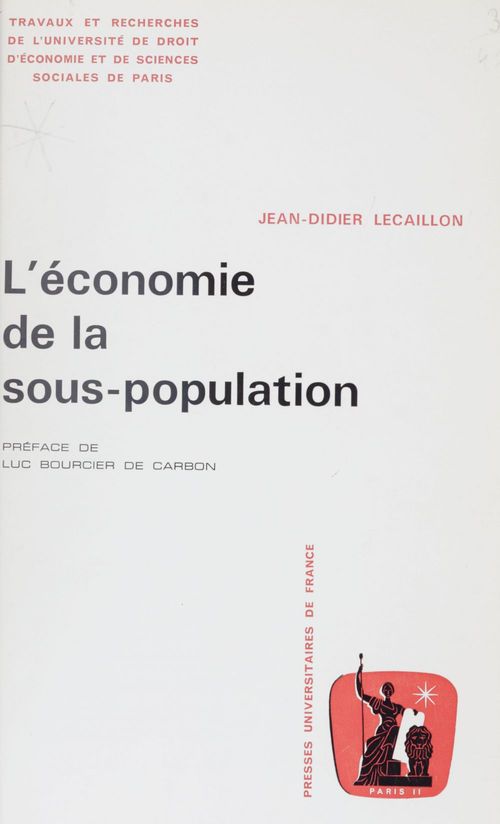Couverture ebook de L'économie de la sous-population, de Jean-Didier Lecaillon