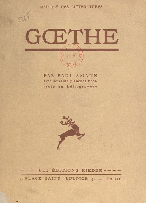 Couverture ebook de Goethe, de Paul Amann