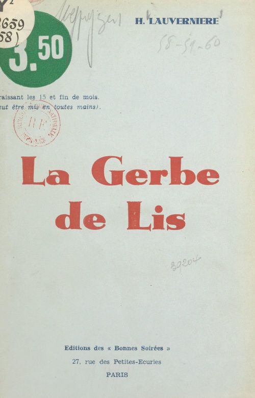 ebook cover of La gerbe de lis, by Helene Lauverniere
