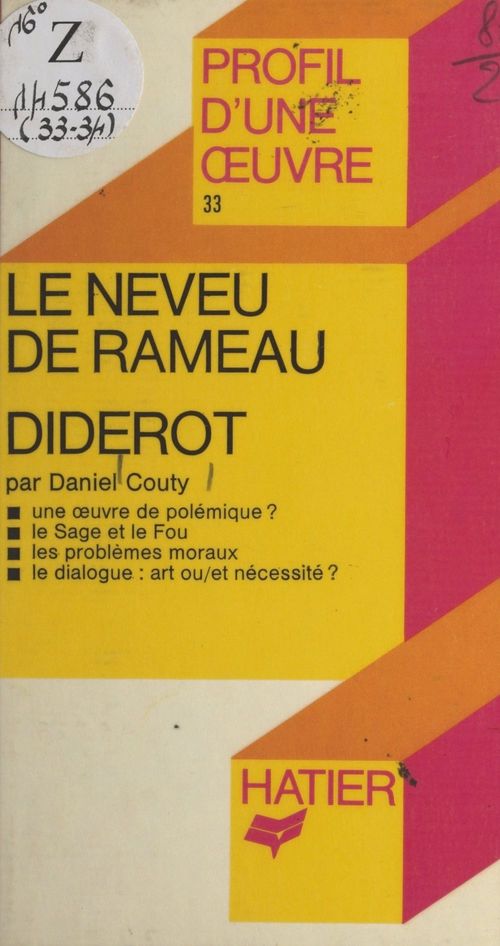 Couverture ebook de Le neveu de Rameau, Diderot, de Daniel Couty