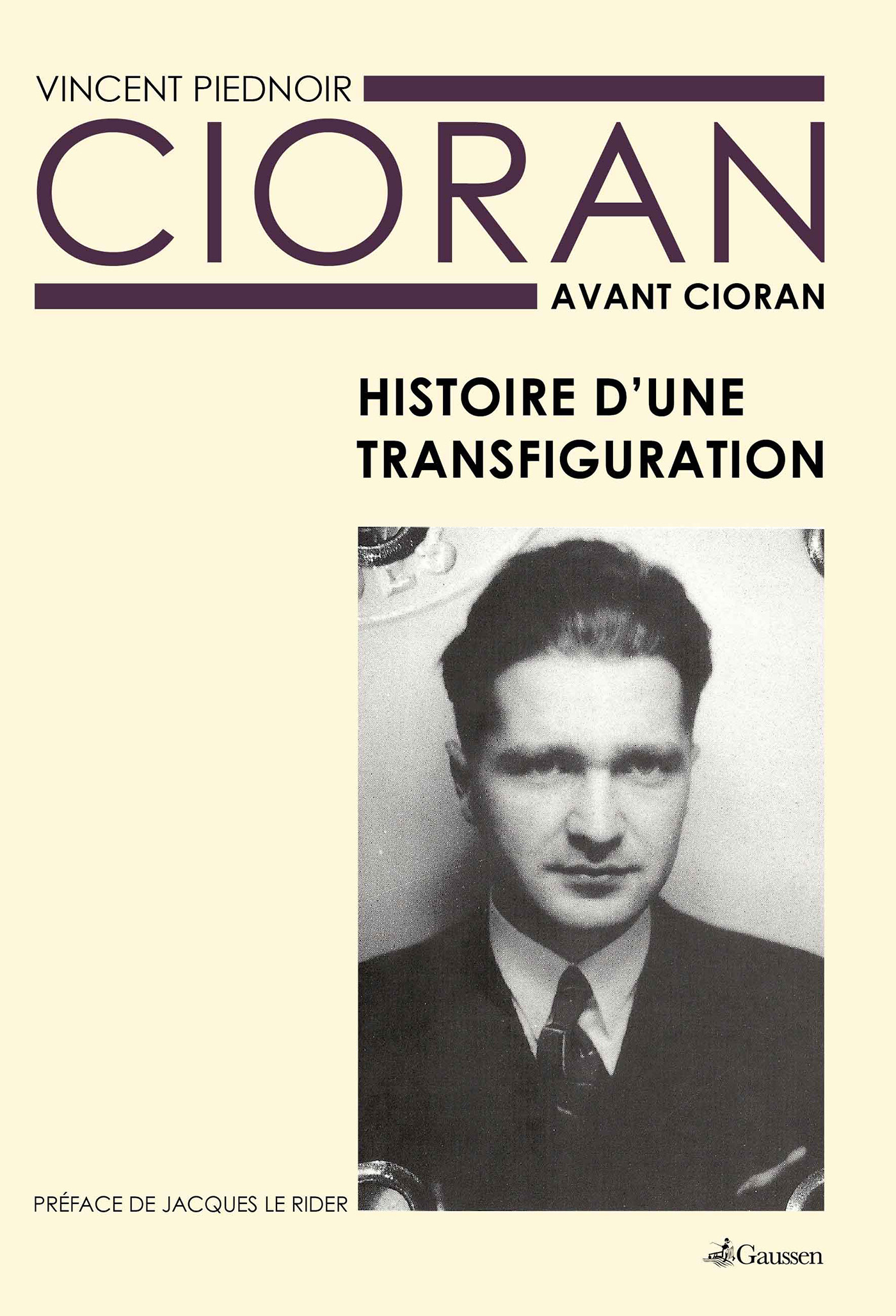 ebook cover of Cioran avant Cioran, by Vincent Piednoir