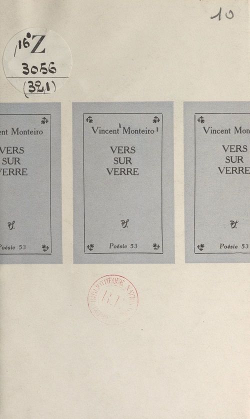 ebook cover of Vers sur verre, by Vincent Monteiro