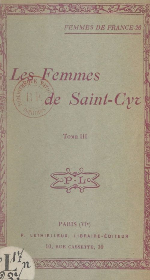 Couverture ebook de Les femmes de Saint-Cyr (3), de G. De Reans