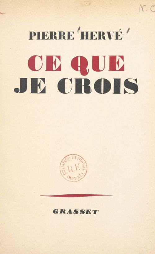 Couverture ebook de Ce que je crois, de Hervé Pierre
