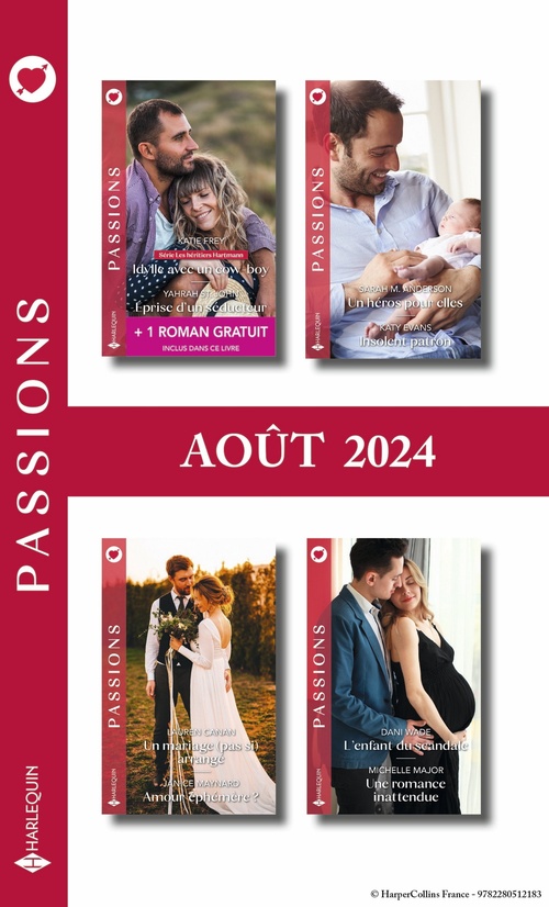 Couverture ebook de Pack mensuel Passions - 8 romans + 1 titre gratuit (Août 2024), de Collectif