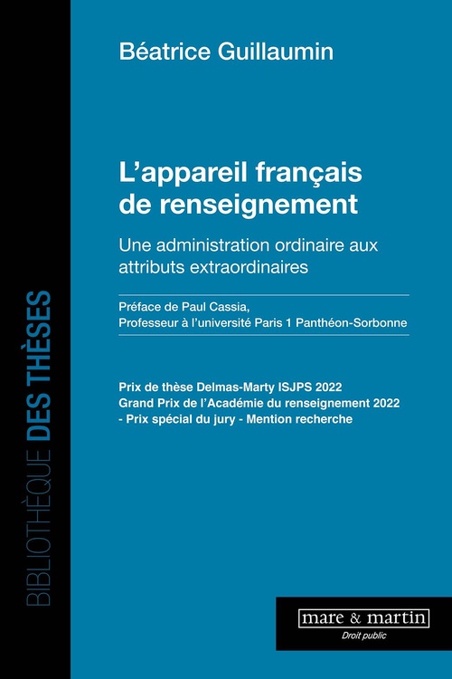 Couverture ebook de L'appareil français de renseignement, de Béatrice Guillaumin